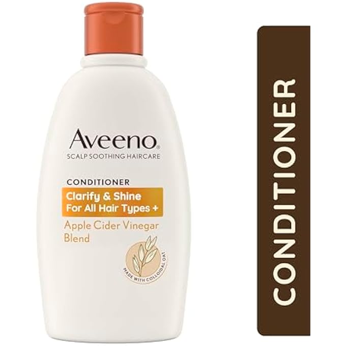 Aveeno CLARIFY AND SHINE APPLE CIDER VINEGAR SCALP SOOTHING CONDITIONER FOR ALL HAIR TYPES 300ML - Image 3